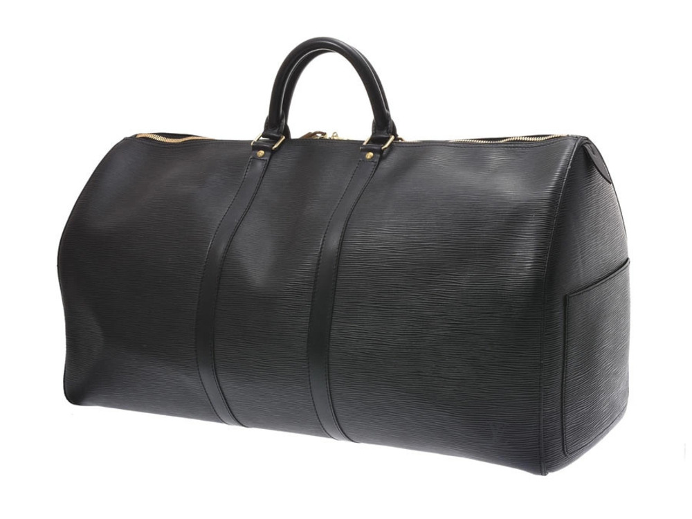 Louis Vuitton Leather Keepall Black Boston Epi Bag